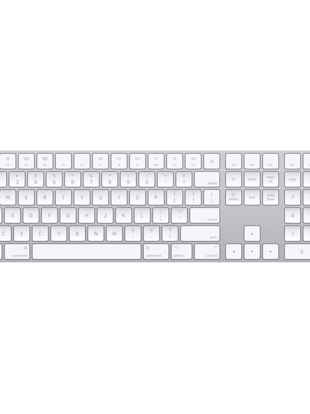 Apple magic Full-Size Wireless Keyboard in Silver and White